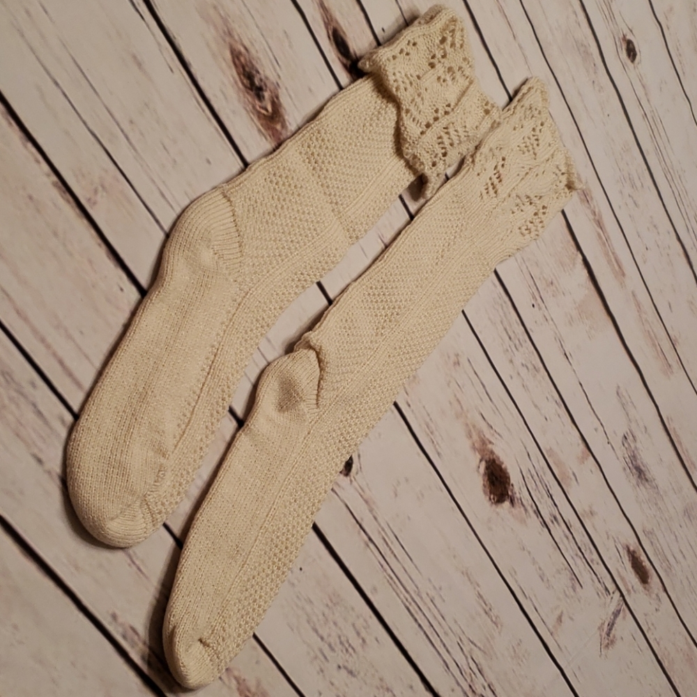 Pointelle Ribbed socks- knee high